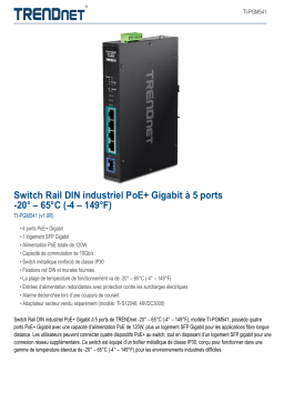 Trendnet TI-PGM541 5-port Industrial Gigabit PoE+ DIN-Rail Switch -20° – 65°C (-4° – 149°F) Fiche technique