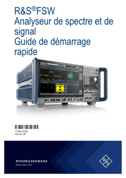 Rohde&Schwarz FSW Guide de démarrage rapide