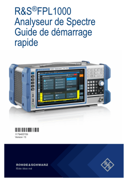 Rohde&Schwarz FPL1000 Guide de démarrage rapide