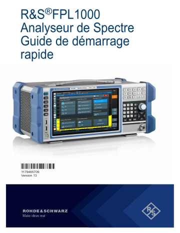 Rohde&Schwarz FPL1000 Guide de démarrage rapide | Fixfr