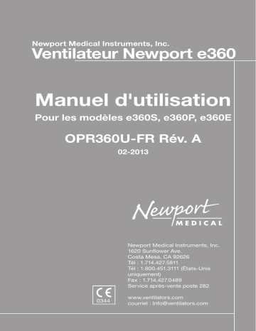 Covidien NewportTM e360 Ventilator Manuel utilisateur | Fixfr