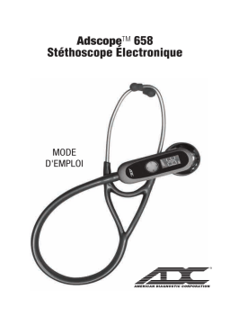 ADC Adscope 658 Electronic Stethoscope Mode d'emploi