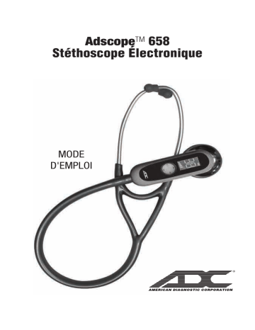 ADC Adscope 658 Electronic Stethoscope Mode d'emploi | Fixfr