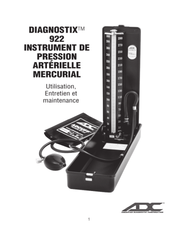 ADC Diagnostix™ 922 Desktop Mercury Sphyg Mode d'emploi | Fixfr