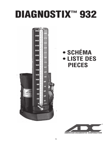 ADC Diagnostix™ 932 Desktop Mercury Sphyg Mode d'emploi | Fixfr