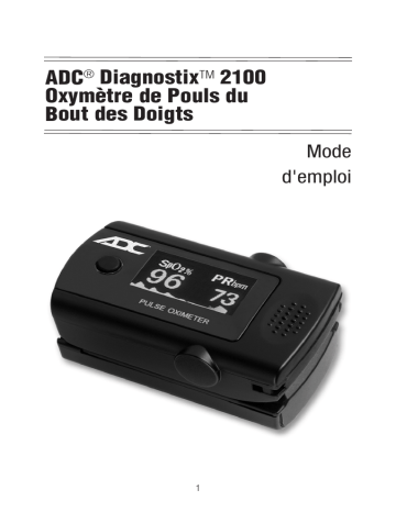 ADC Diagnostix™ 2100 Fingertip Pulse Oximeter Mode d'emploi | Fixfr
