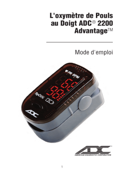 ADC Advantage™ 2200 Fingertip Pulse Oximeter Mode d'emploi