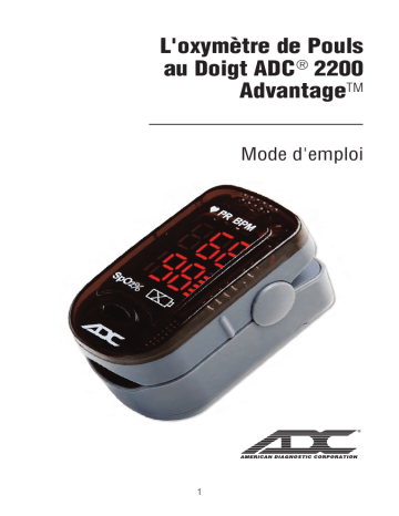 ADC Advantage™ 2200 Fingertip Pulse Oximeter Mode d'emploi | Fixfr