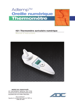 ADC Adtemp™ 421 Tympanic IR Thermometer Mode d'emploi