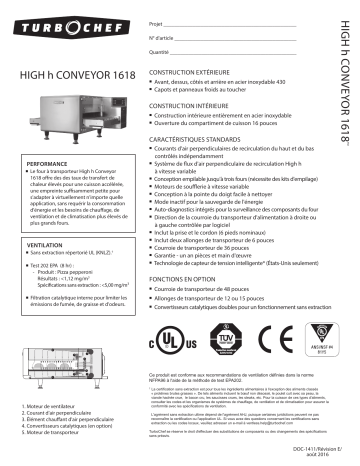 TurboChef High h Conveyor 1618 spécification | Fixfr