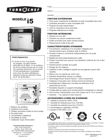 TurboChef I5 spécification | Fixfr