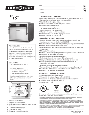 TurboChef i3 spécification | Fixfr