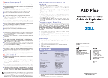 ZOLL aed plus Mode d'emploi | Fixfr