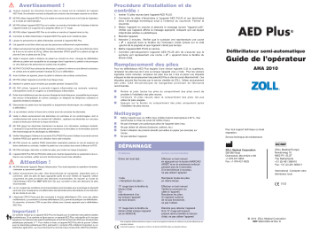 ZOLL aed plus Mode d'emploi | Fixfr