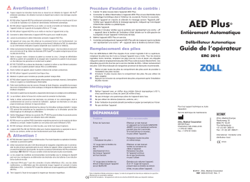 ZOLL AED Plus Fully Automatic Mode d'emploi | Fixfr