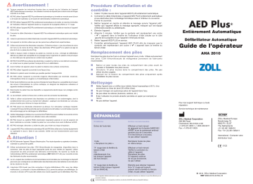 ZOLL AED Plus Fully Automatic Mode d'emploi | Fixfr