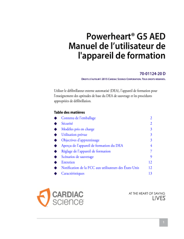 ZOLL Powerheart G5 Trainer Mode d'emploi | Fixfr