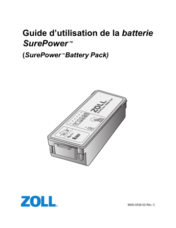 ZOLL SurePower Defibrillator Battery System Mode d'emploi | Fixfr
