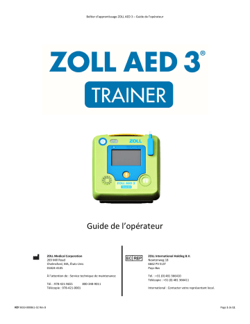ZOLL AED 3 Trainer Mode d'emploi | Fixfr