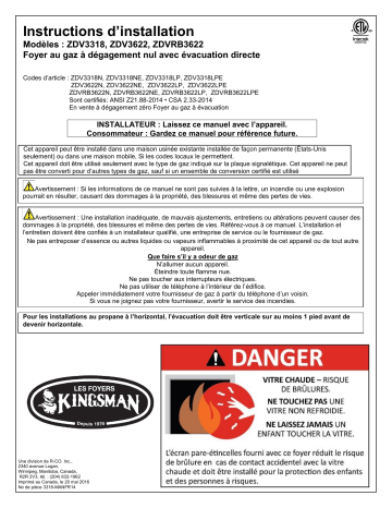 ZDVRB3622 | Kingsman Fireplaces ZDV3622 Manuel utilisateur | Fixfr