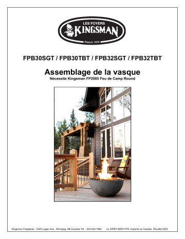 Kingsman Fireplaces Firebowl FPB30/32T Thermocoupled Manuel utilisateur | Fixfr