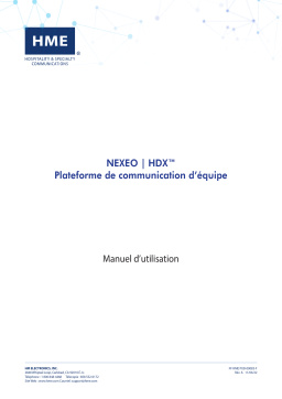 HME NEXEO|HDX Crew Communication Platform Manuel utilisateur