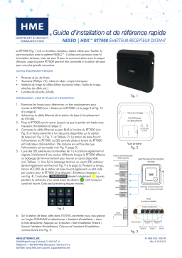 HME NEXEO|HDX RT7000 Remote Transceiver Manuel utilisateur