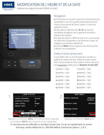 HME EOS|HD Time Change Mode d'emploi | Fixfr