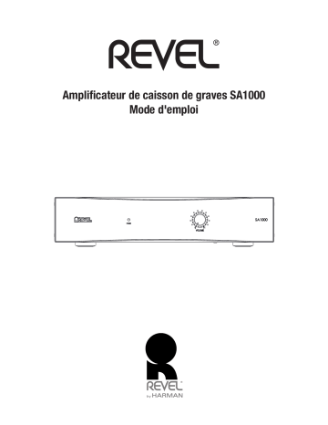 Revel SA1000 Subwoofer Manuel du propriétaire | Fixfr