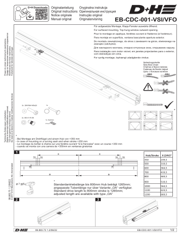 EB-CDC-001-VSI | D+H VFO Additional bracket Mode d'emploi | Fixfr