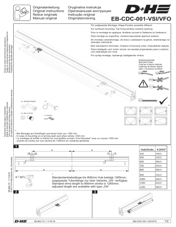 EB-CDC-001-VSI | D+H VFO Additional bracket Mode d'emploi | Fixfr