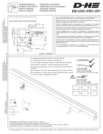 D+H EB-CDC-PI01-VFI Additional bracket Mode d'emploi | Fixfr