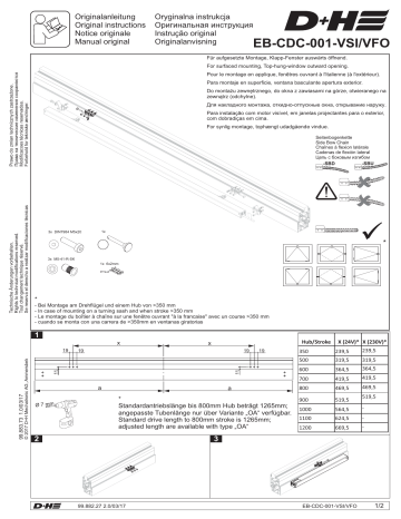 EB-CDC-001-VSI | D+H VFO Additional bracket Mode d'emploi | Fixfr