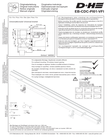 D+H EB-CDC-PI01-VFI Additional bracket Mode d'emploi | Fixfr