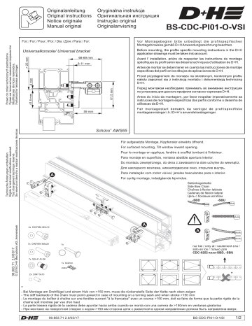 D+H BS-CDC-PI01-O-VSI Bracket set Mode d'emploi | Fixfr