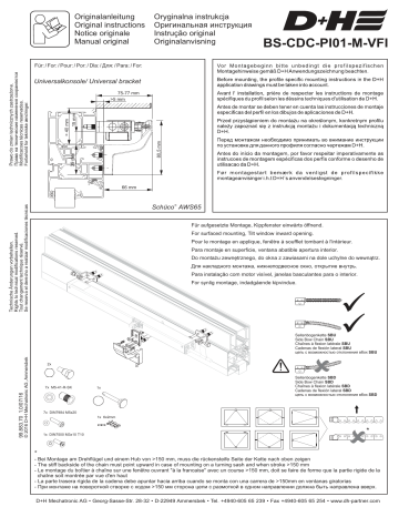 D+H BS-CDC-PI01-M-VFI Bracket set Mode d'emploi | Fixfr