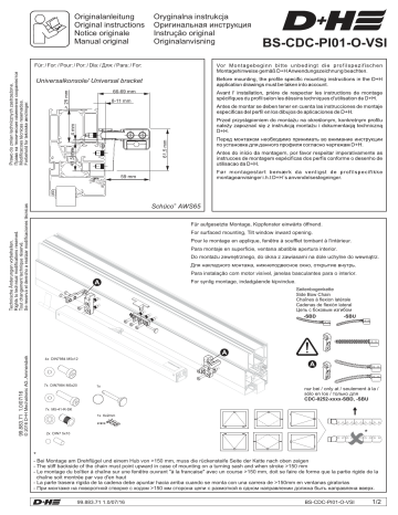 D+H BS-CDC-PI01-O-VSI Bracket set Mode d'emploi | Fixfr