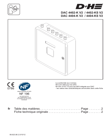 KS | DAC 4402 | D+H 04-K Smoke vent control panel Mode d'emploi | Fixfr