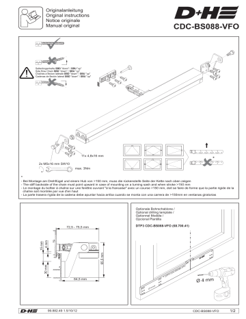 D+H CDC-BS088-VFO Bracket set Mode d'emploi | Fixfr