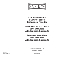 Black Max bm903655 3650 Watt Generator Manuel du propriétaire