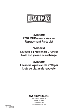Black Max bm80919a 2700 PSI Pressure Washer Manuel du propriétaire