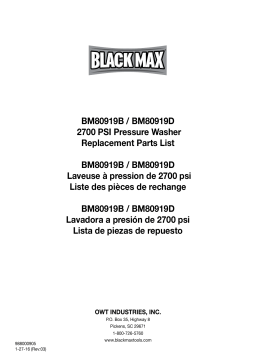 Black Max bm80919d 2700 PSI Pressure Washer Manuel du propriétaire