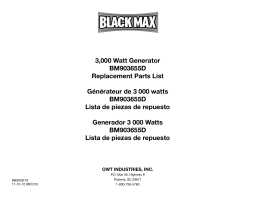 Black Max bm903655d 3650 Watt Generator Manuel du propriétaire