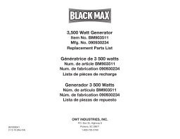 Black Max bm903511 Generator Manuel du propriétaire