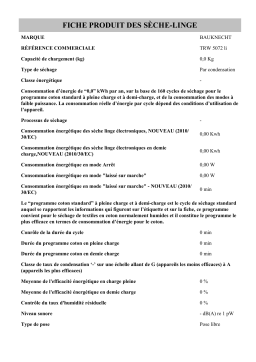 Bauknecht TRW 5072 li Dryer Product information