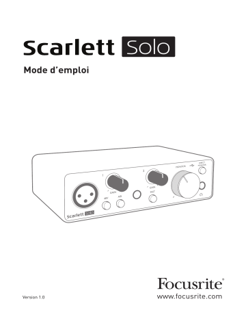 Focusrite Interface audio USB Scarlett Solo de 3e génération Manuel utilisateur | Fixfr