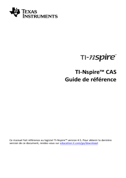 Texas Instruments TI-Nspire CX CAS Calculatrice graphique Noir Manuel utilisateur