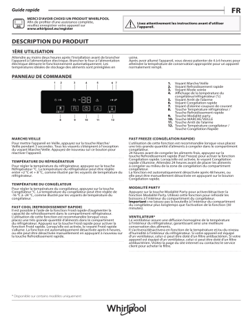 Whirlpool W5 921C W Fridge/freezer combination Manuel utilisateur | Fixfr