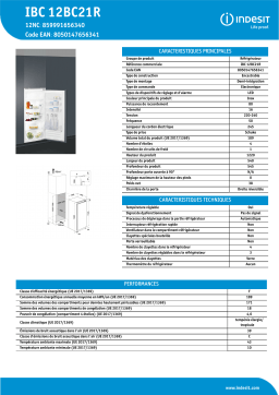 Indesit IBC 12BC21R Refrigerator Manuel utilisateur