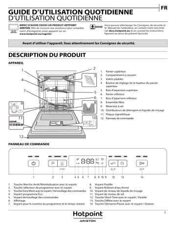 HOTPOINT/ARISTON HFC 3C26 F Dishwasher Manuel utilisateur | Fixfr